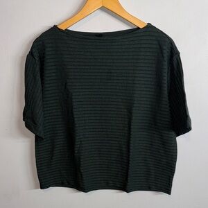 Chic Forest Green Striped Tee